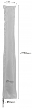 Schneider Schutzhülle für Marktschirme bis Ø 400 cm (mit RV und Stab) (250x27/44cm)